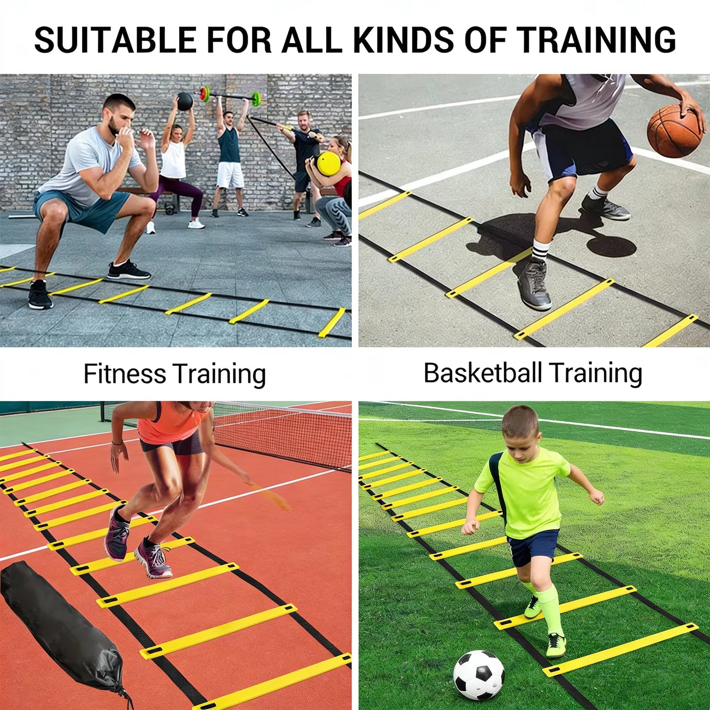 1 Set Detachable Speed Agility Training Ladder for Football, Portable Sports Equipment with Improved Mobility and Coordination